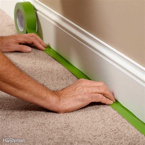 When painting baseboard, some painters slip masking tape under the baseboard. But this is time ...