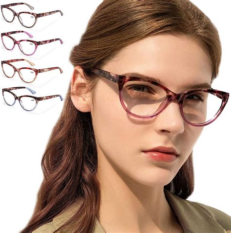 ZENOTTIC Reading Glasses 4 Pair Quality Ladies Fashion Readers for ...