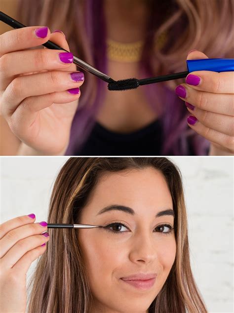 Makeup hack! Use your mascara like liquid liner to create a graphic cat eye. Basic Makeup ...