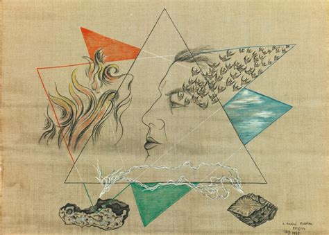 one surrealist a day, Portrait of André Breton by Toyen, 1950. Crayon,...