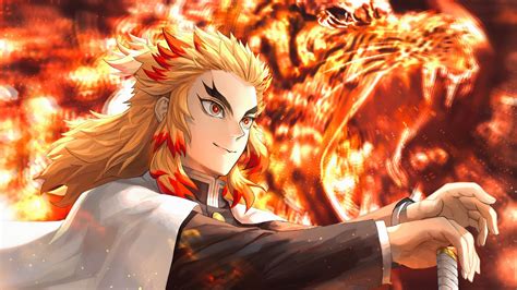 Kyojuro Rengoku Flame Tiger De Kimetsu No Yaiba Anime Fondo De Pantalla ...