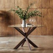 Bella Round Glass Dining Table | Dark Hardwood | ArchiPro AU