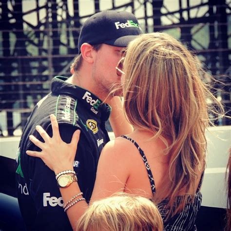 Denny Hamlin shares a kiss with girlfriend Jordan Fish. | Nascar racing ...