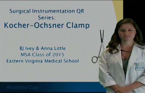 Surgical Instrumentation QR Series: Kocher Clamp - Anatomy Guy