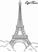 Eiffel Tower Coloring Printable Pages sketch template