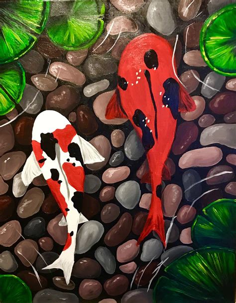 Koi Pond - Etsy | Stone art painting, Pond painting, Koi fish drawing
