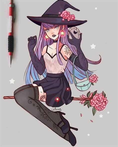 Mirror by larienne | Character art, Witch drawing, Anime witch