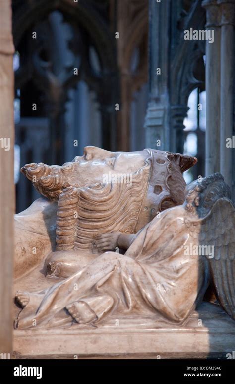 Close-up of effigy on tomb of King Edward II, died 1327, Gloucester ...