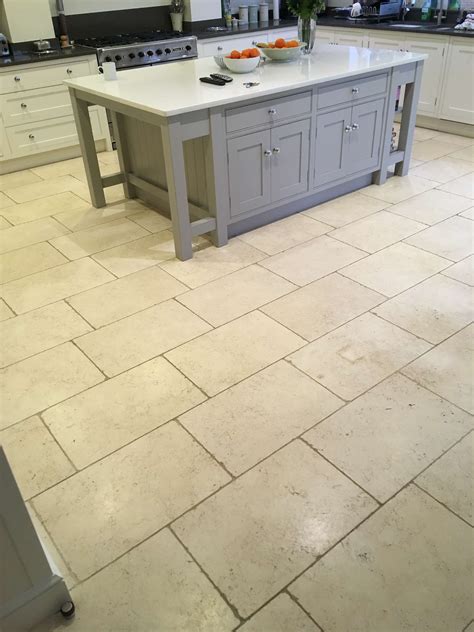 Limestone Kitchen Floor Tile Clean and Seal in Shepperton - Tile Cleaners | Tile Cleaning