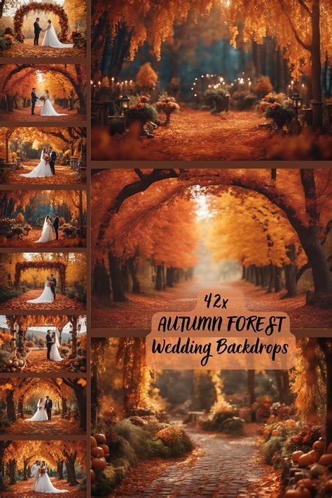 Autumn Wedding Backdrop Photography Background Fall Leaves - Forest Theme