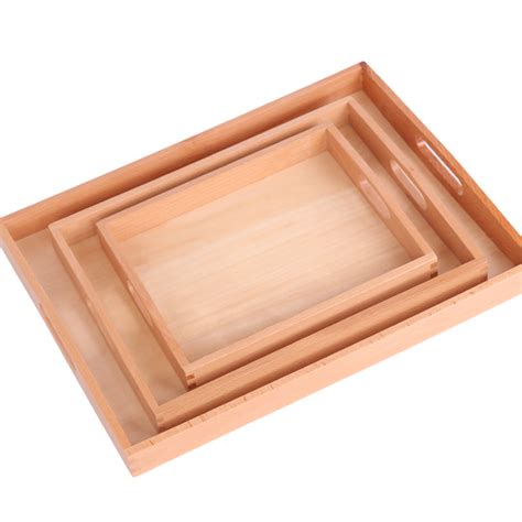 Bamboo Wooden Serving Trays Tea Trays With Handles (set Of 3) Price in ...