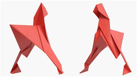 3D Origami Dinosaur Red - TurboSquid 2003922