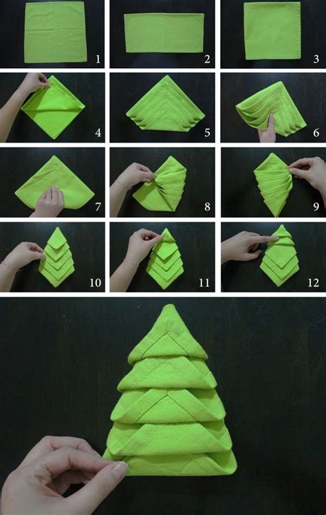 Pliage de serviette pour Noël 2022 - Archzine.fr | Christmas tree napkins, Christmas napkin ...