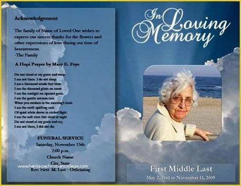 Create Free Obituary Templates Of Free Funeral Program Template ...