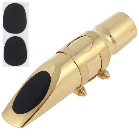 Professional Gold Plated Metal Saxophone Mouthpiece 8 for Jazz Alto + Mouthpiec Pads Cushion Sax ...