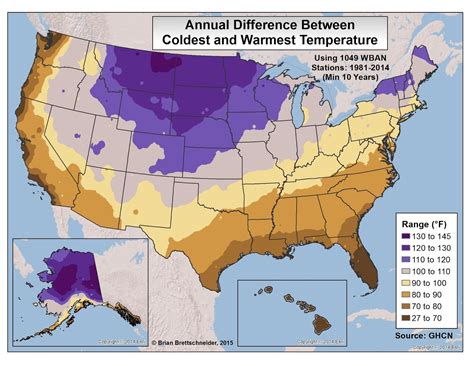 Brian B's Climate Blog: Annual Temperature Extremes