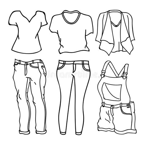 Outline Design Clothing Collection Stock Vector - Illustration of ...