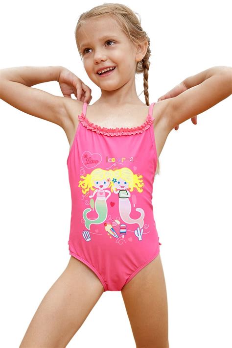 Pink Little Mermaid Princess Teddy Swimsuit | Kids swimwear girls, Baby girl swimsuit, Girls ...