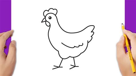 How to draw a hen / How to draw a chicken - YouTube