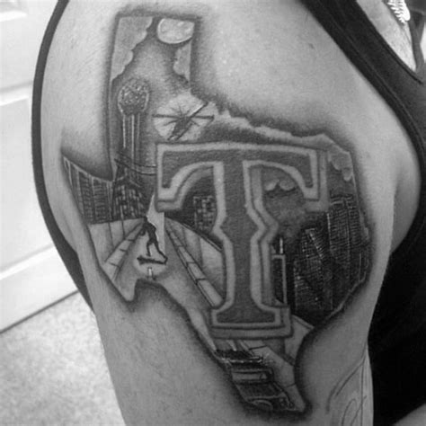 20 Dallas Skyline Tattoo Designs For Men - Texas Ink Ideas