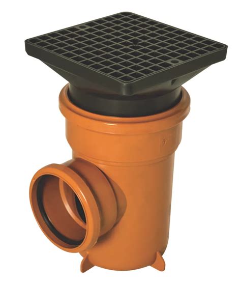 FloPlast Push-Fit Single Socket Square Grid Bottle Gully 110mm - Screwfix