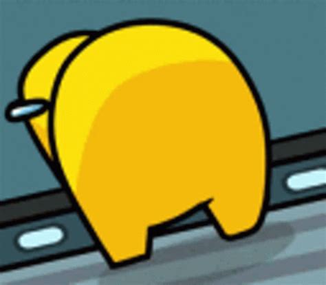 an animated yellow elephant standing in front of a laptop computer screen with its eyes closed