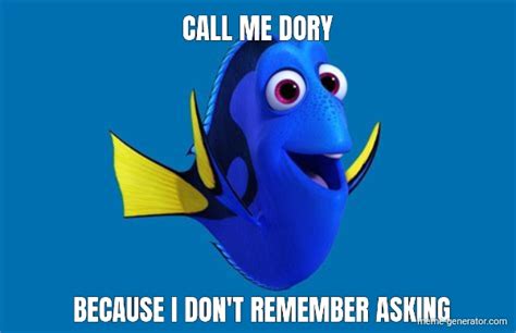CALL ME DORY BECAUSE I DON'T REMEMBER ASKING - Meme Generator