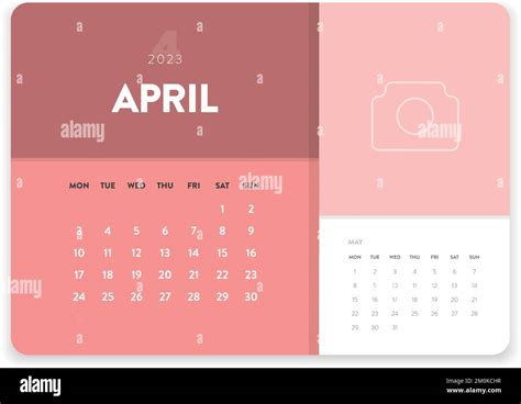 April 2023. Creative minimal business monthly 2023 Calendar template vector. Desk, wall calendar ...