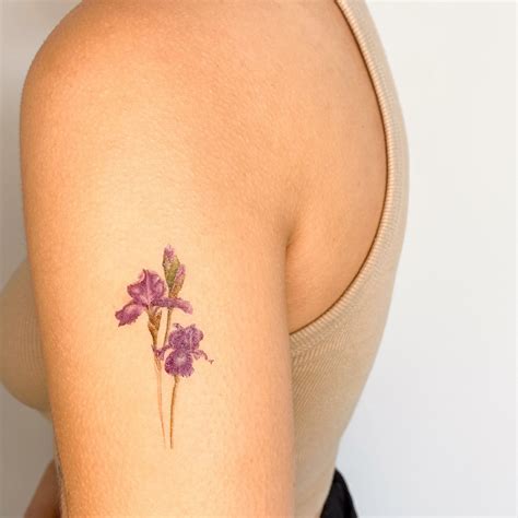 Iris Flower Temporary Tattoo by Mini Lau set of 3 - Etsy