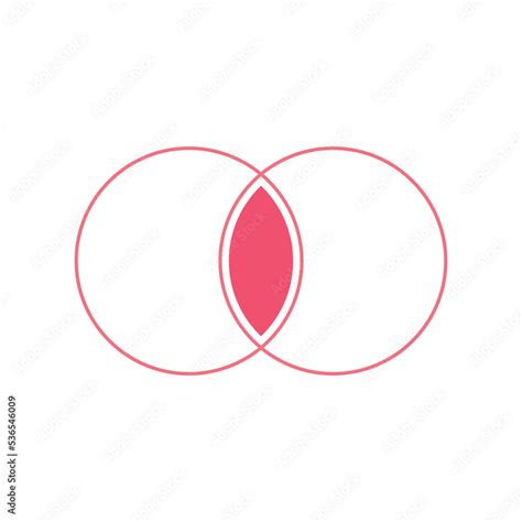 Intersection of two sets and venn diagrams in set theory. Stock Vector ...