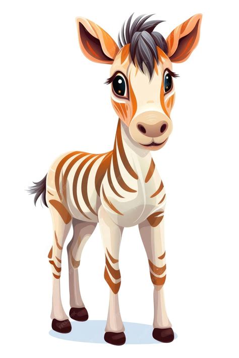 Premium AI Image | Cute baby Quagga in Cartoon Style on white background generative AI