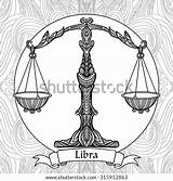 Coloring Page Pattern Zodiac Sign Libra Stock Vector Royalty Free  sketch template