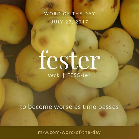 The #wordoftheday is fester. #merriamwebster #dictionary #language ...