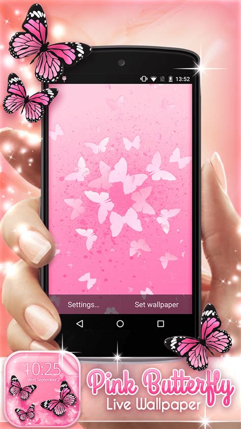 Pink Butterfly Live Wallpaper for Android - Download