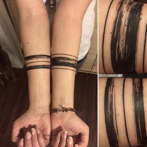 Brush stroke tattoo bands... | Pinselstrich tattoo, Armband tattoos, Armband tattoo