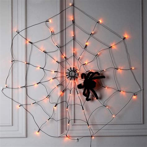 LED Halloween Black Spider Web Light with 70 LED Waterproof Orange Net Lights - China LED Net ...