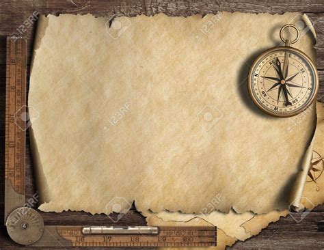 Ancient Map With Compass Powerpoint Template Backgrounds | My XXX Hot Girl