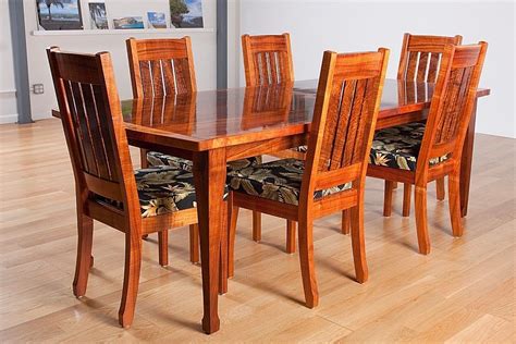 Hawaiian Curly Koa Dining Table And Chair | Dining room furnishings, Table and chairs, Dining