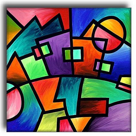 Sunset Over Suburbia | Geometric painting, Geometric shapes art, Abstract drawings