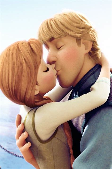 Anna and Kristoff sucha cute kiss | Disney couples, Disney wallpaper ...