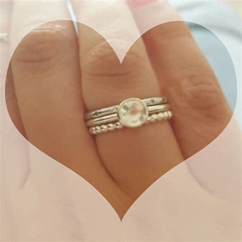 Pin on pandora stacked rings