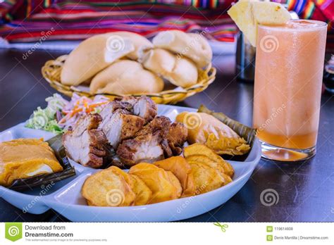 Peruvian Food Breakfast Tamales Con Chicharron Stock Photo | CartoonDealer.com #119614608