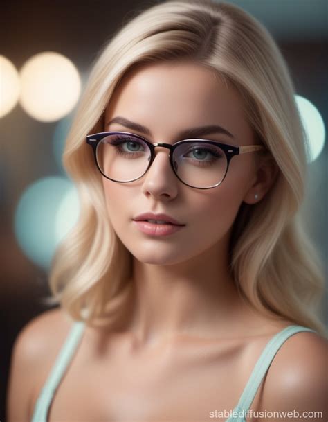 Blonde Playmate in Nerd Glasses with Pastel Colors | Stable Diffusion Online