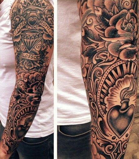 Traditional black and grey sleeve tattoo | Sleeve tattoos, Ink tattoo ...