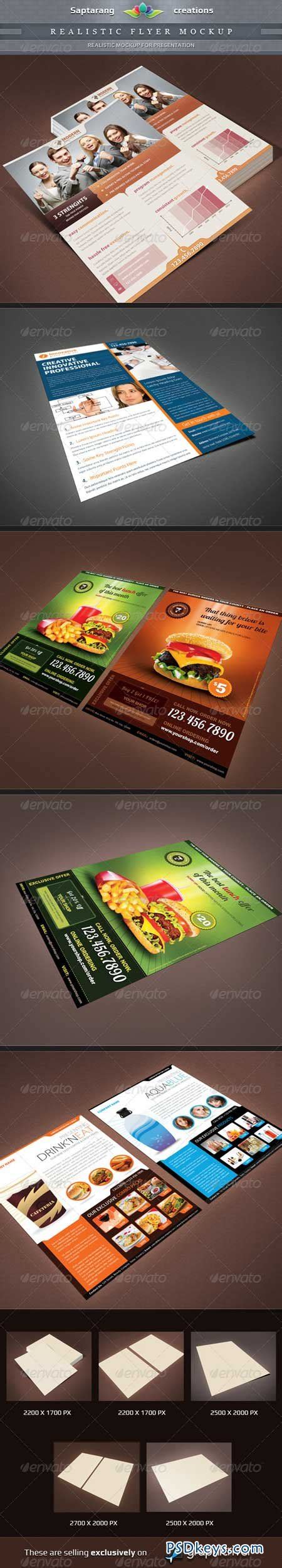 Realistic Flyer Mockup Template 2883602 » Free Download Photoshop Vector Stock image Via Torrent ...