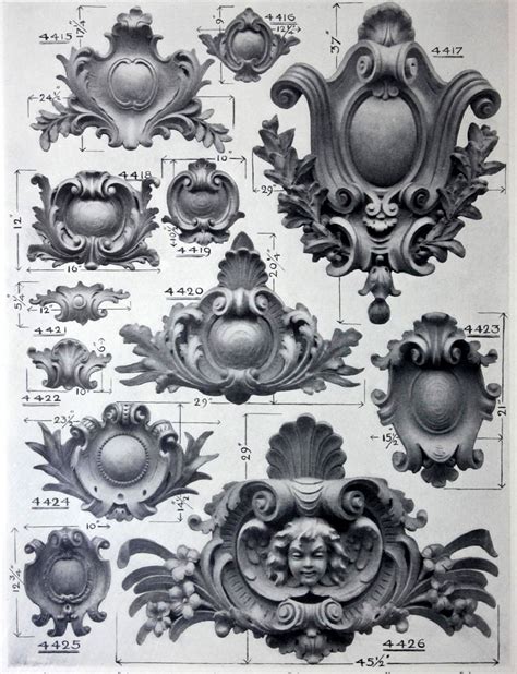 Architectural cartouche designs, Detroit | Ornament drawing, Baroque ...