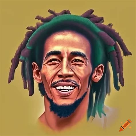 Bob marley smiling t-shirt design on Craiyon