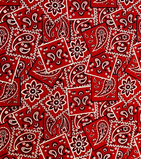 Red Bandana Fabric, Classic Paisley Bandanna Fabric on Red, Ranch ...