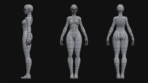 ArtStation - Low-Poly Female Base Mesh, Andrew Chacon | Character modeling, Female base, 3d ...