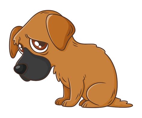 Free Vector | Hand drawn cartoon sad dog illustration